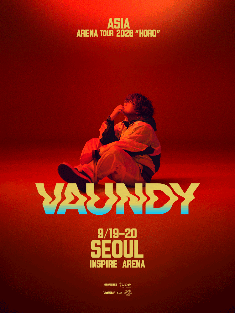 2026년 9월 19일과 20일 인스파이어 아레나에서 열리는 Vaundy HORO 서울 공연 공식 포스터